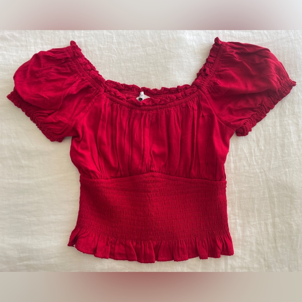 Hollister Red Crop Top, Size Medium